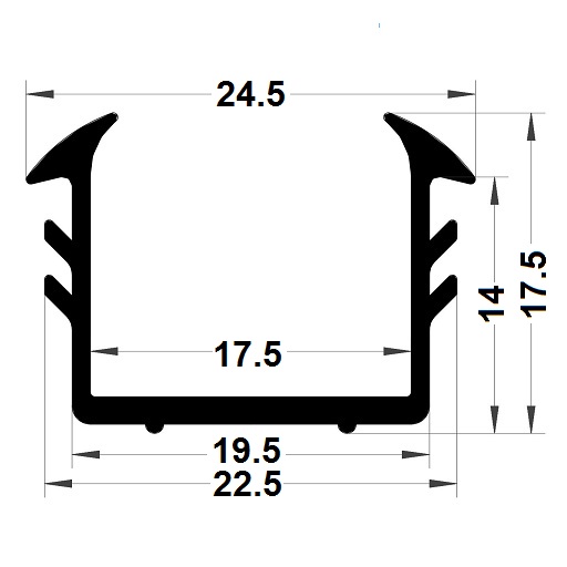 Glazing seal - 17,50x24,50 mm