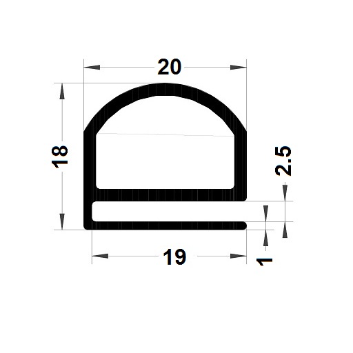 E Profile - 18x20 mm