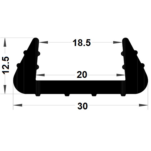 Round U Profile - 12,50x30 mm