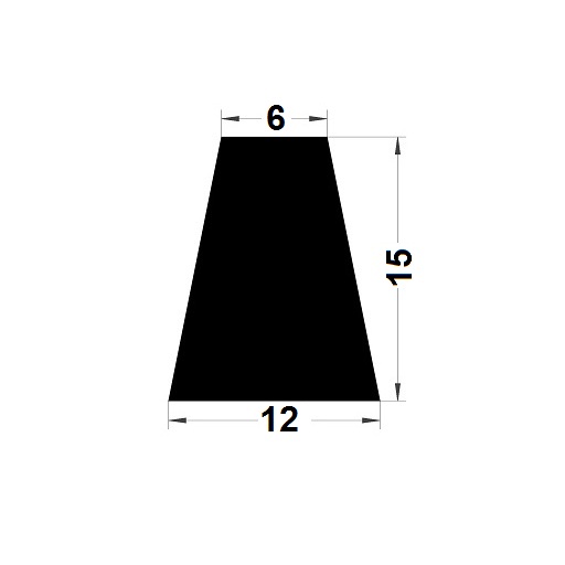 Trapoid profile - 15x12 mm