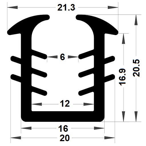 Glazing seal - 20,50x21,30 mm