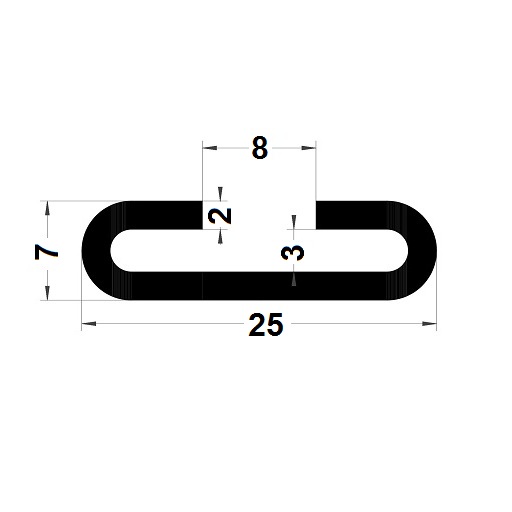 Profilé couvre-tôle - 7x25 mm