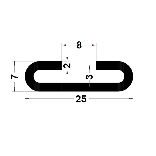 Edge covers profile - 7x25 mm