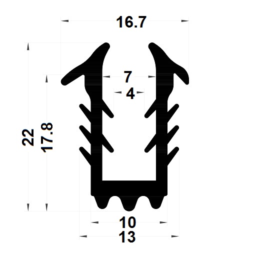 Glazing seal - 22x16,70 mm