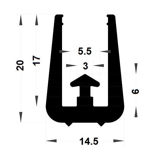 Veranda & conservatory gasket - 20x14,50 mm
