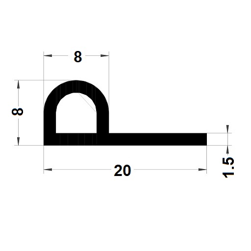 P Profile - 8x20 mm