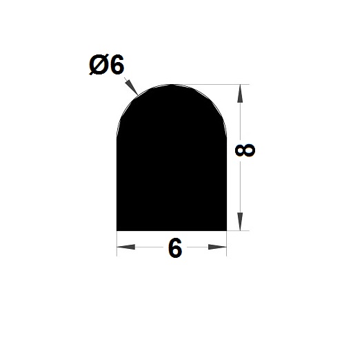 Joint de cuve - 8x6 mm