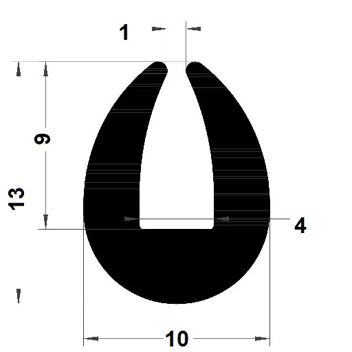 Profilé en U arrondi - 10x13 mm