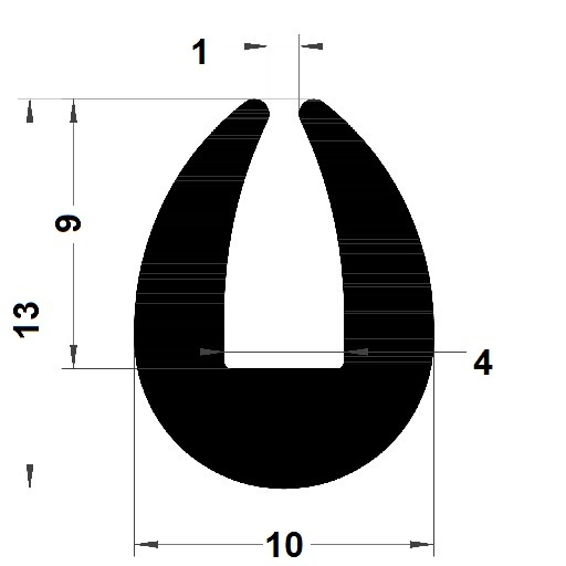 Round U Profile - 10x13 mm