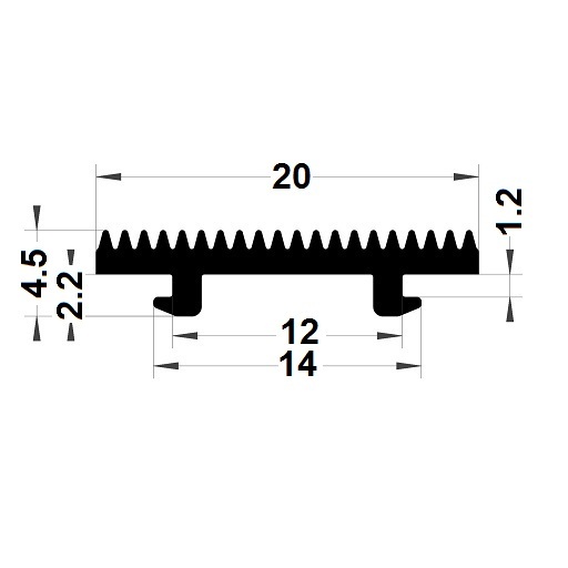 Joint cache-rainure - 4,50x20 mm