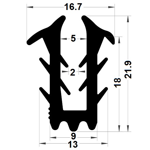 Glazing seal - 21,90x16,70 mm