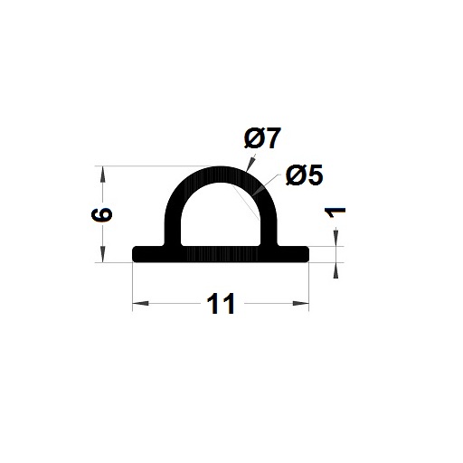 Hollow profile - 6x7 mm