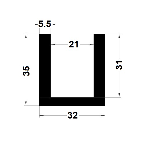 Profilé en U - 35x32 mm