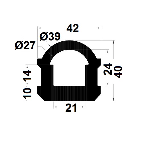 Joint benne ordures - 40x42 mm