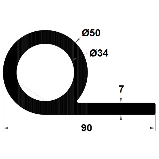 P Profile - 50x90 mm