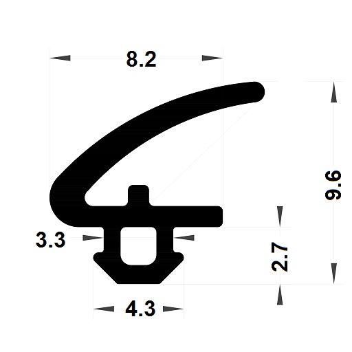 Carpentry gasket - 9,60x8,20 mm