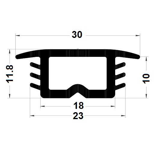 Cache-rainure pour profilés aluminium rainure de 8 ou 10 mm