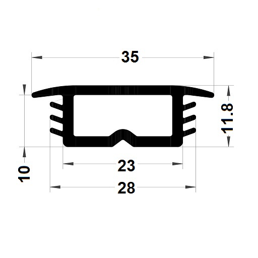 Groove cover - 11,80x35 mm