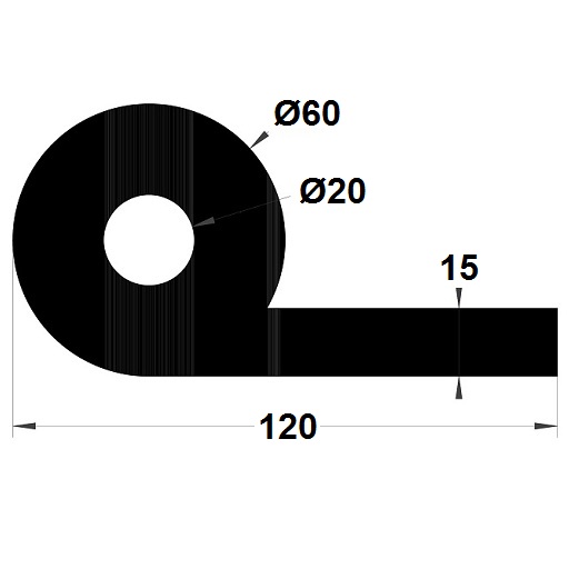 P Profile - 60x120 mm