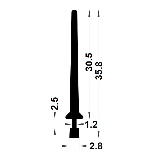 Carpentry gasket - 35,80x2,80 mm