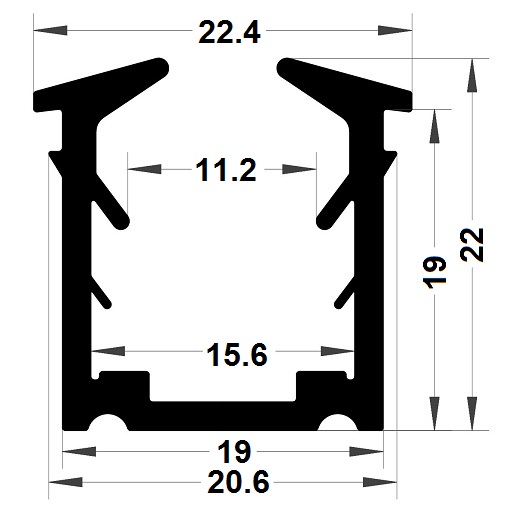 Joint vitrage - 22x22,40 mm