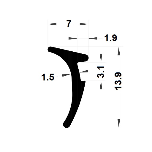 Wedge gasket - 7x13,90 mm