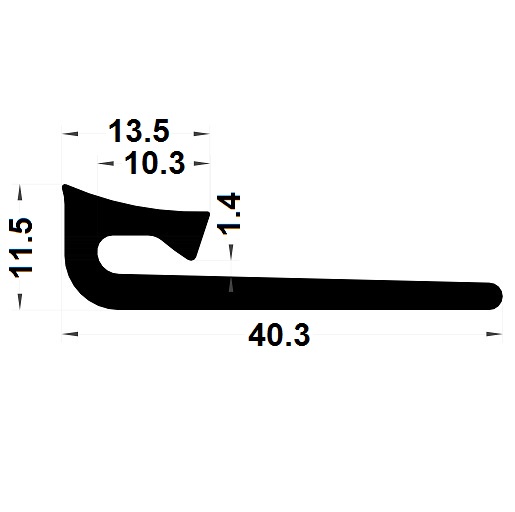 Veranda & conservatory gasket - 40,30x11,50 mm