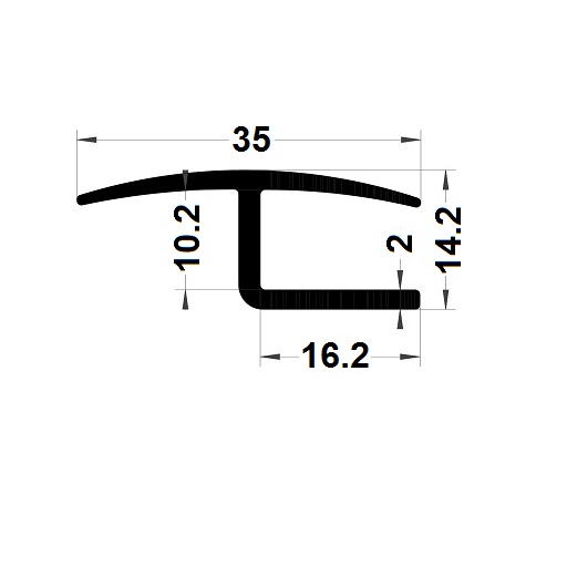 H profile - 14,20x35 mm