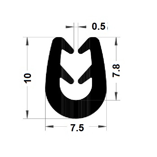 Round U Profile - 10x7,50 mm