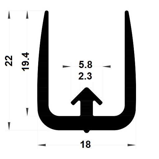 Veranda & conservatory gasket - 22x18 mm