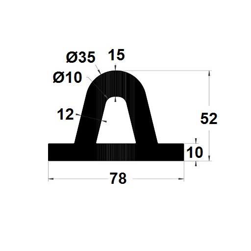 Bumper profile - 52x78 mm