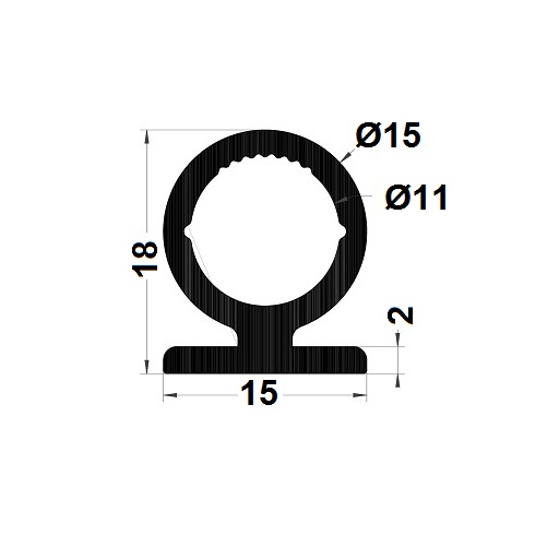 Hollow profile - 18x15 mm