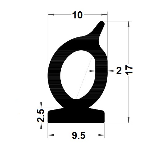 Hollow profile - 17x10 mm