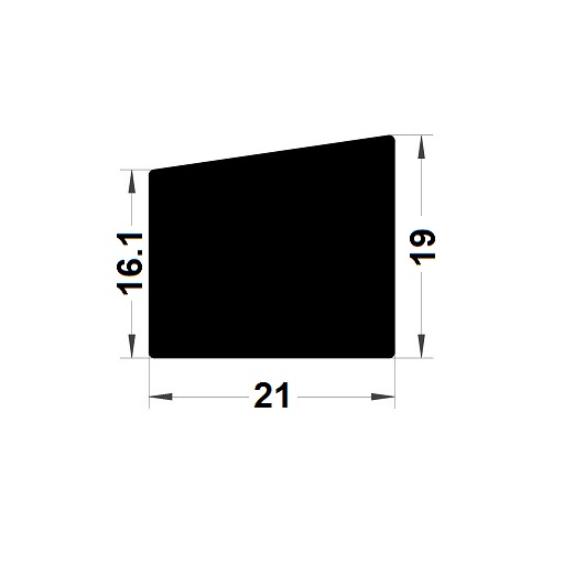 Trapoid profile - 21x19 mm