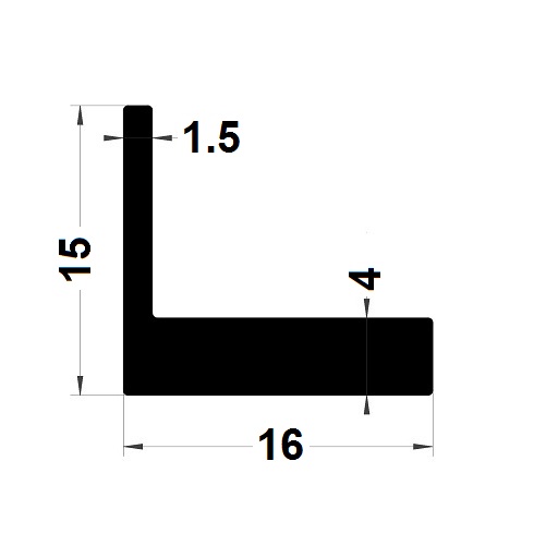 Profilé en L - 15x16 mm