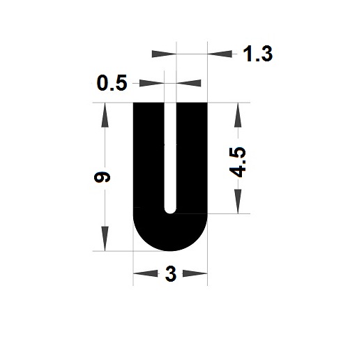 Round U Profile - 6x3 mm