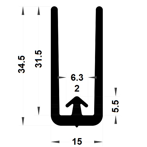 Joint véranda - 34,50x15 mm