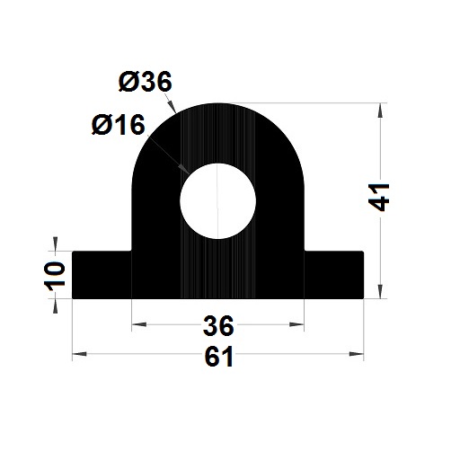 Profilé antichoc - 41x61 mm