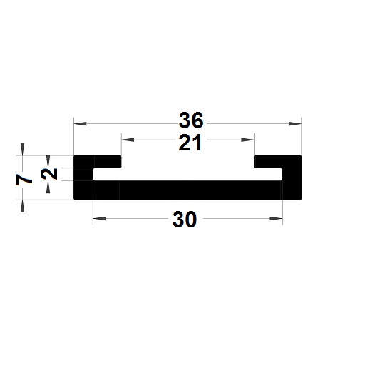 Edge covers profile - 7x36 mm