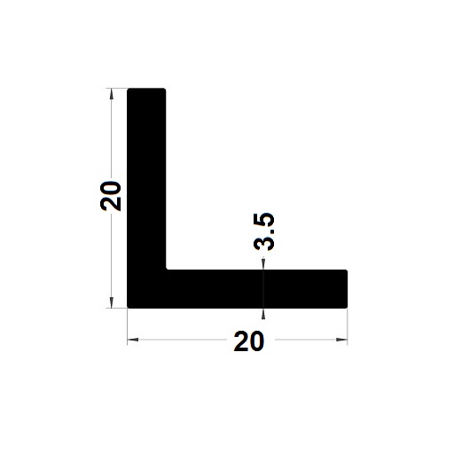 L Profile - 20x20 mm