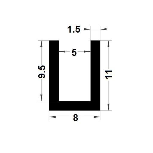 U Profile - 11x8 mm