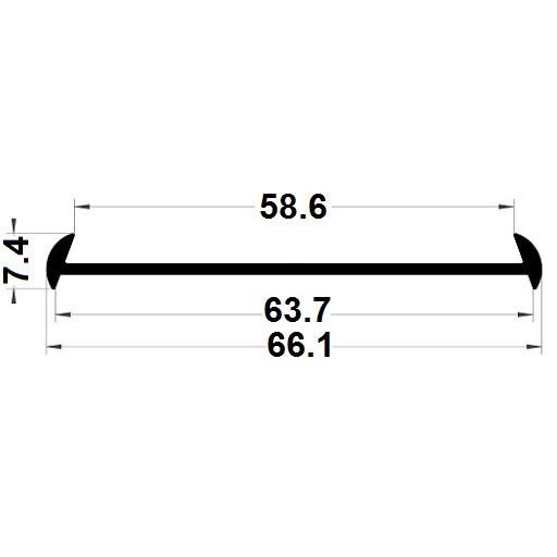 Profilé couvre-tôle - 7,40x66,10 mm