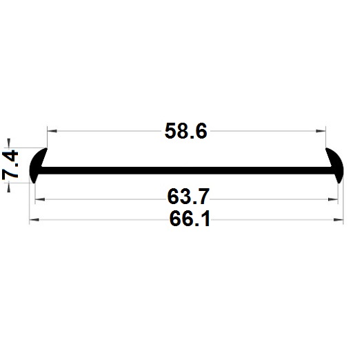 Edge covers profile - 7,40x66,10 mm