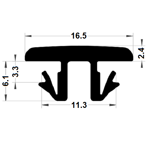 Joint cache-rainure universel - 8,5x16,5 mm