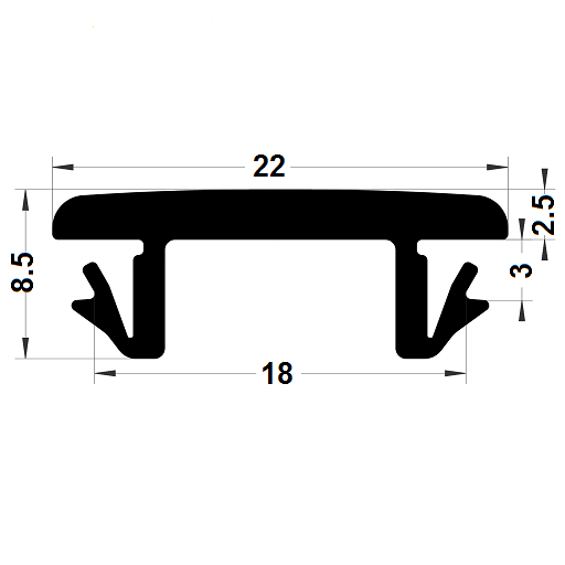 Universal groove cover - 8,10x21,80 mm