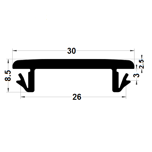 Joint cache-rainure universel - 8,10x29,80 mm